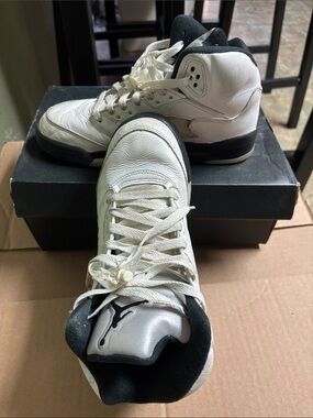 Jordan Kids White and Black High-Top Sneakers